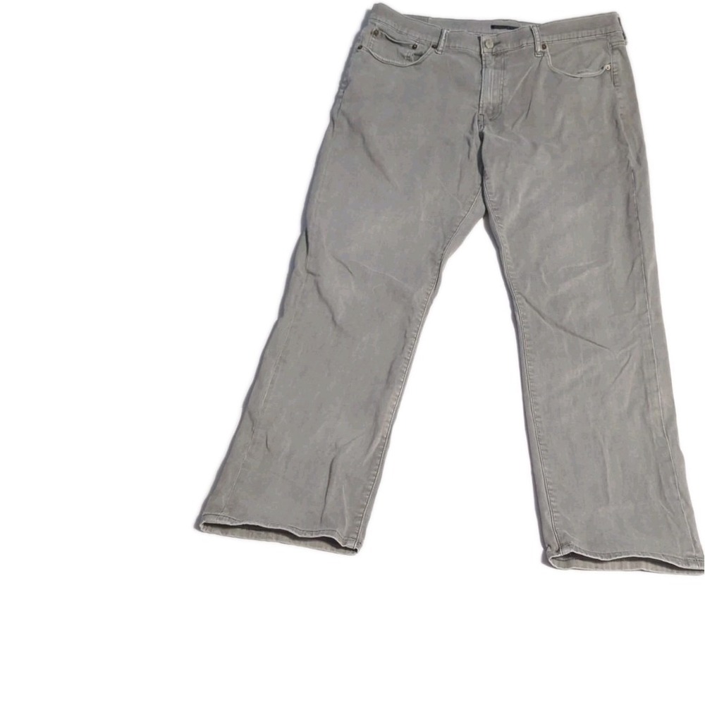 Lucky Brand 410 Athletic Straight Gray Jeans 36 x 32 Soft Mens Stretch Denim